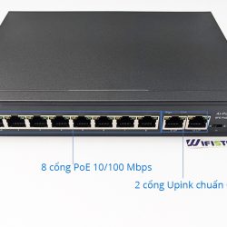 S1100P-8F-2G-Ai | Switch PoE HASIVO 8 cổng PoE công suất 120W, 2 Uplink Gigabit