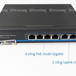 S600P-4G-2G-Ai | Switch PoE HASIVO 4 cổng PoE công suất 65W, 2 Uplink Gigabit