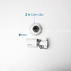 Bộ 3 CAMERA HD-TVI Hikvision phân giải 2MP, Hồng ngoại 20m