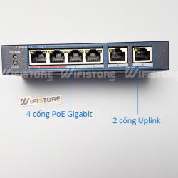 Hikvision DS-3E0106P-E/M | Switch 4 port PoE 35W, 2 uplink 10/100Mbps