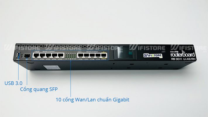 Mặt trước Router chịu tải Mikrotik RB2011UiAS-RM
