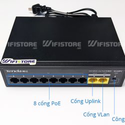 Tenda S110PC | Switch PoE 8 cổng PoE công suất 70W, 2 cổng Uplink