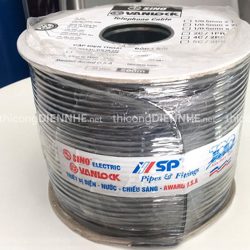 Cáp điện thoại SINO 2 đôi, 4 lõi, 2Px0.5 có dầu, bọc bạc chống nhiễu - cuộn 200 mét