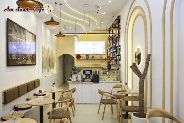 Thi công hệ thống điện nhẹ Am Sande Cafe 153 Quang Trung, quy mô 150m2