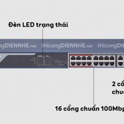 Hikvision DS-3E0318P-E(B) | Switch 16 port 100Mbps, Max PoE 230W