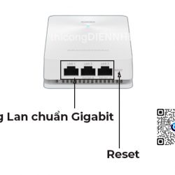 Grandstream GWN7661 | WiFi âm tường 1.77Gbps, tải 500user, 4 cổng PoE Gigabit