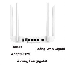 Grandstream GWN7052 Router WiFi Chuẩn AC 1200Mbsps, Chịu Tải 100 User, 5 cổng Gigabit