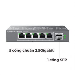 Grandstream GWN7700PM | Switch chia mạng 5 cổng 2.5 Gigabit