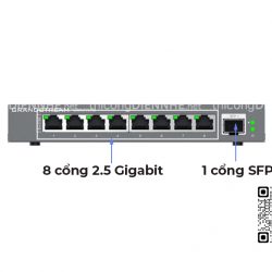 Grandstream GWN7701M | Switch chia mạng 8 cổng chuẩn 2.5Gigabit, 1 cổng SFP