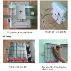 Tủ MDF tổng đài 10 đôi, gồm Hộp + Phiến KH23 + Đế Inox