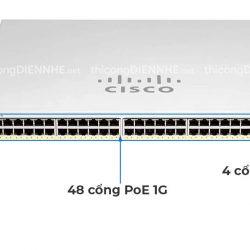 Cisco CBS220-48P-4X-EU | Switch chia mạng 48 Port PoE Gigabit, 4 Port SFP+ 10G