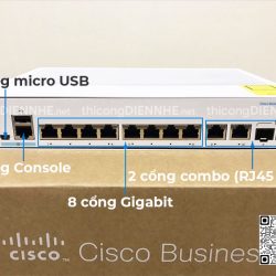 Cisco CBS350-8T-E-2G-EU | Switch chia mạng 8 Gigabit Port, 2 Gigabit Ethernet Combo Port