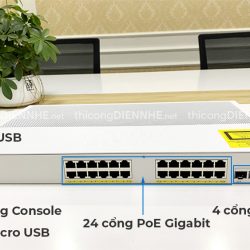 Cisco CBS350-24P-4G-EU | Switch chia mạng 16 PoE Gigabit Port, tổng công suất 195W