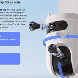 Ezviz H9C Camera ống kính kép 2K-2K quay 360°, màu ban đêm, hồng ngoại 40m