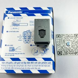 WEV2364H | Ổ cắm điện thoại 4 cực RJ11 Panasonic chuẩn wide, Xám nhũ cao cấp