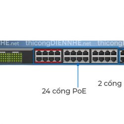 Hikvision DS-3E1326P-EI/M | Switch 24 x PoE Gigabit 400W, 2 × gigabit combos