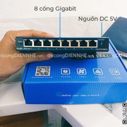 RG-ES108GD | Switch chia mạng 8 Port Gigabit Unmanaged Ruijie vỏ thép