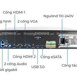 Đầu ghi camera IP 32 kênh hỗ trợ 32MP Hikvision DS-9632NI-M8, nhận ổ 16TB, xuất 8K