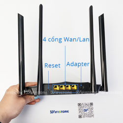 Tenda AC8 Router WiFi tốc độ 1167Mbps, 4 anten 6dBi, 1Wan/3Lan Gigabit